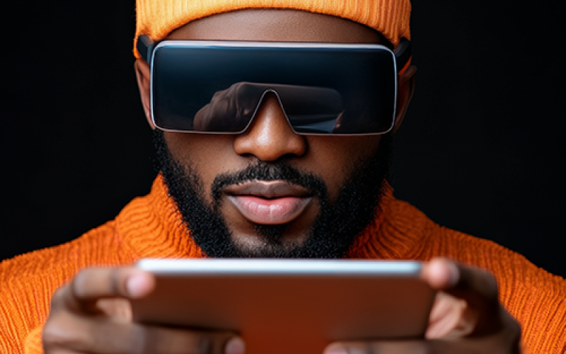 man using a tablet